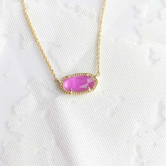 Kendra Scott Elisa Gold Necklace Azalea Illusion - Picture 1 of 4
